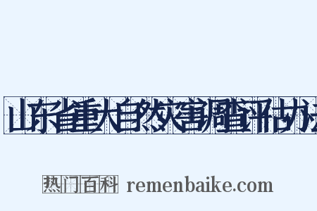山东省重大自然灾害调查评估办法是什么意思的图片